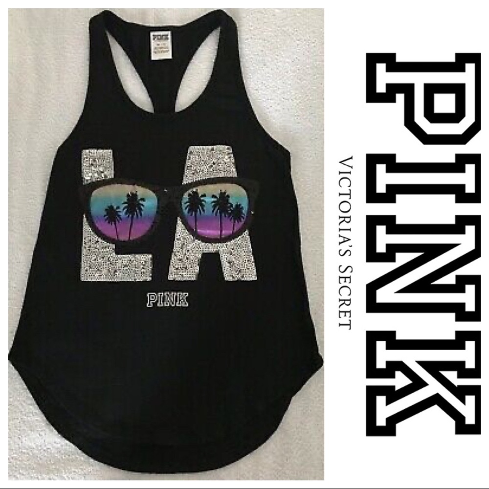 Victoria’s Secret PINK Sequin sunglasses LA Tank